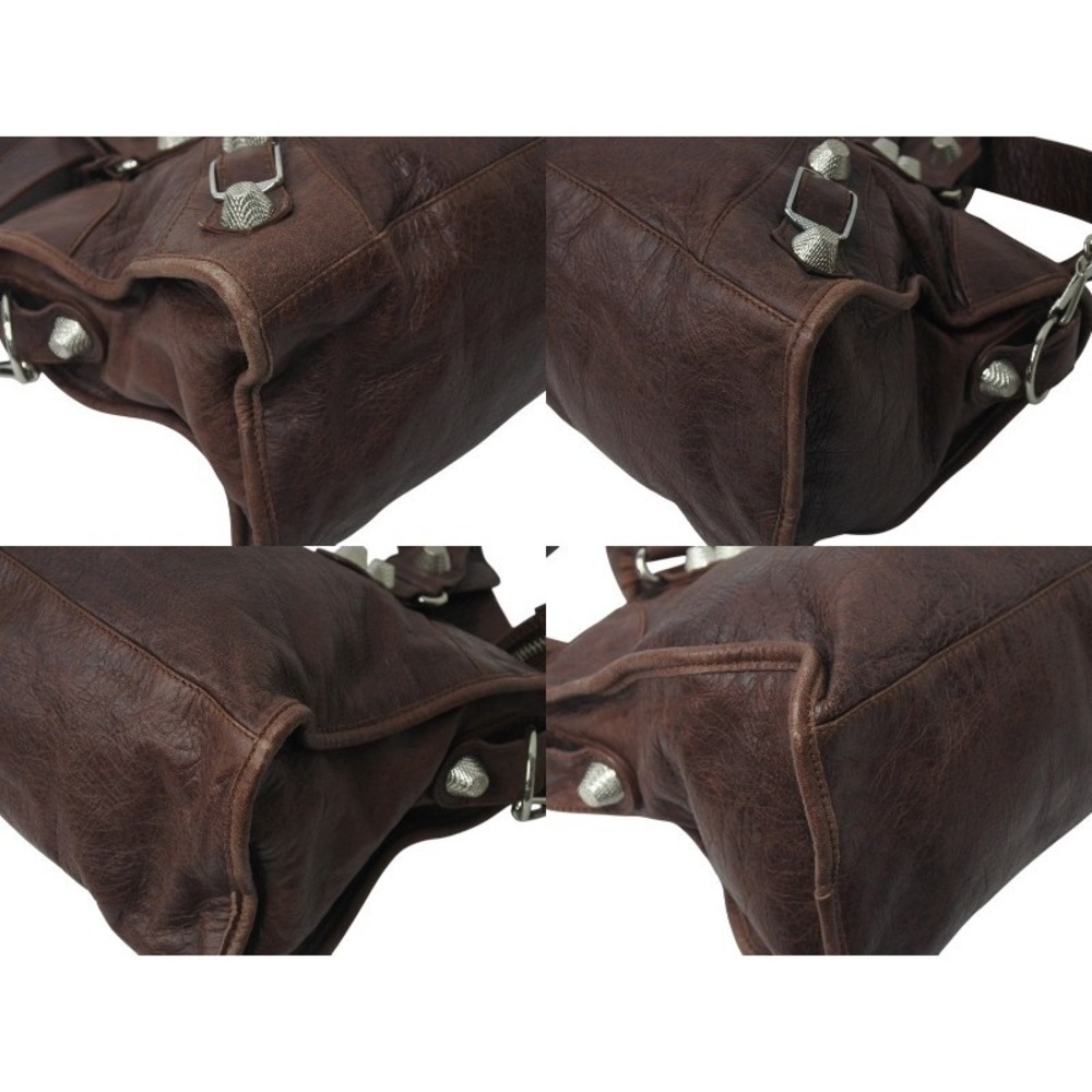 Balenciaga Part Shoulder Handbag Time Leather The Brown Giant - Picture 7 of 8